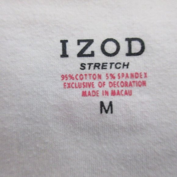 IZOD Black White Pink Geometric T-Shirt Size Medium Short Sleeve Stretch Tee - Picture 4 of 6